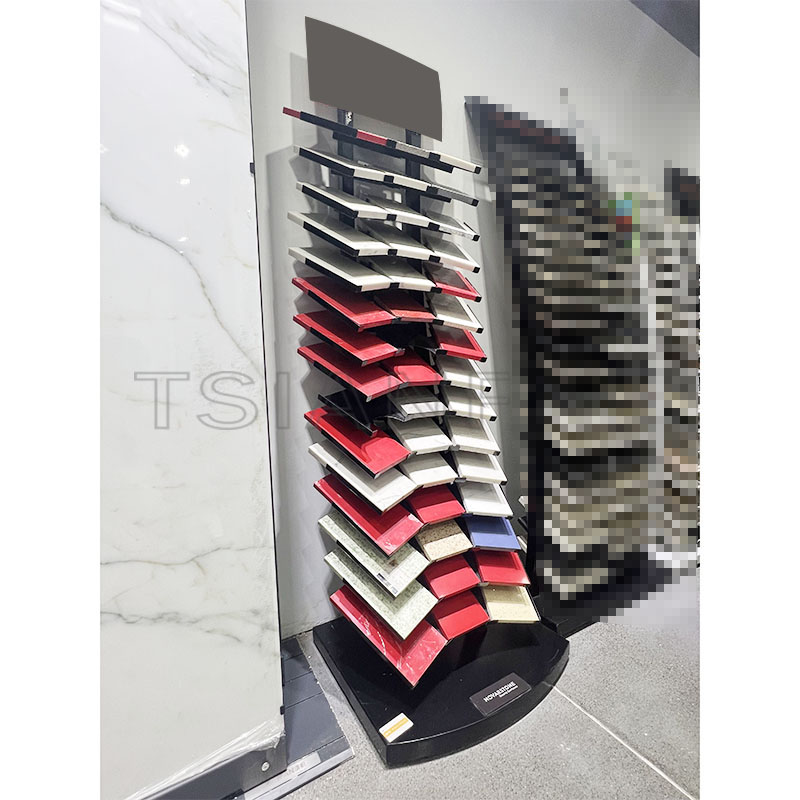 Marble plate quartzite stone displays stand with a kick plate and header - Image 2