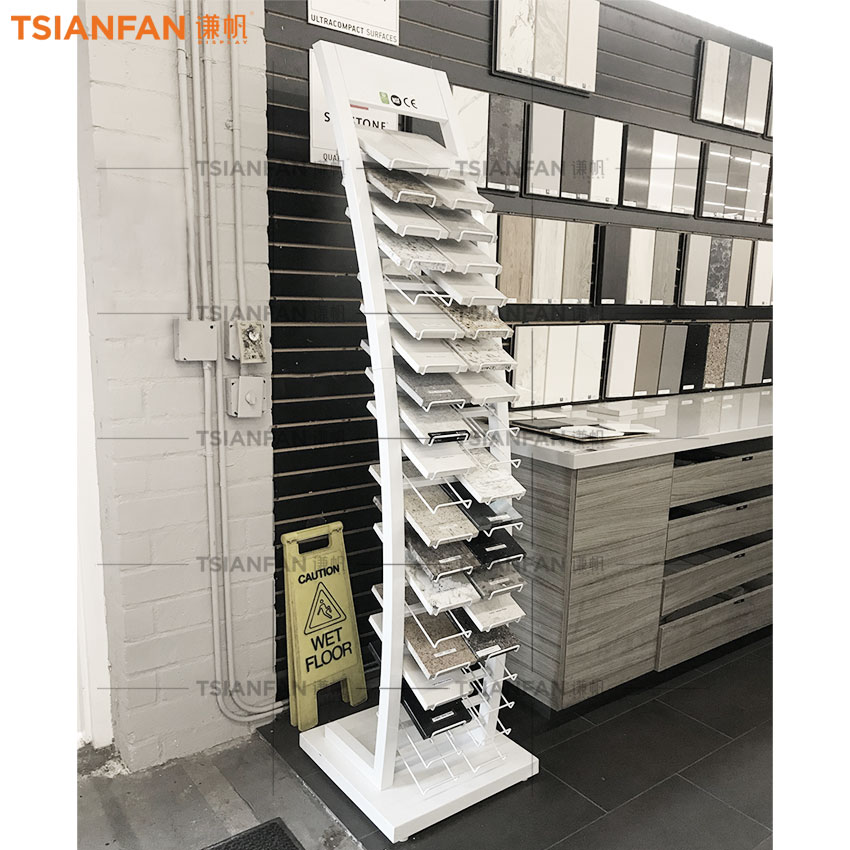 Metal display Unit Marble Granite quartz stone display rack shelf For Shop - Image 2