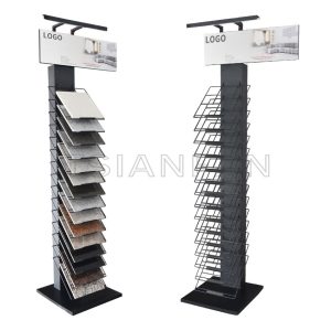 Metal flooring showroom tower tile stone display rack LD017-3