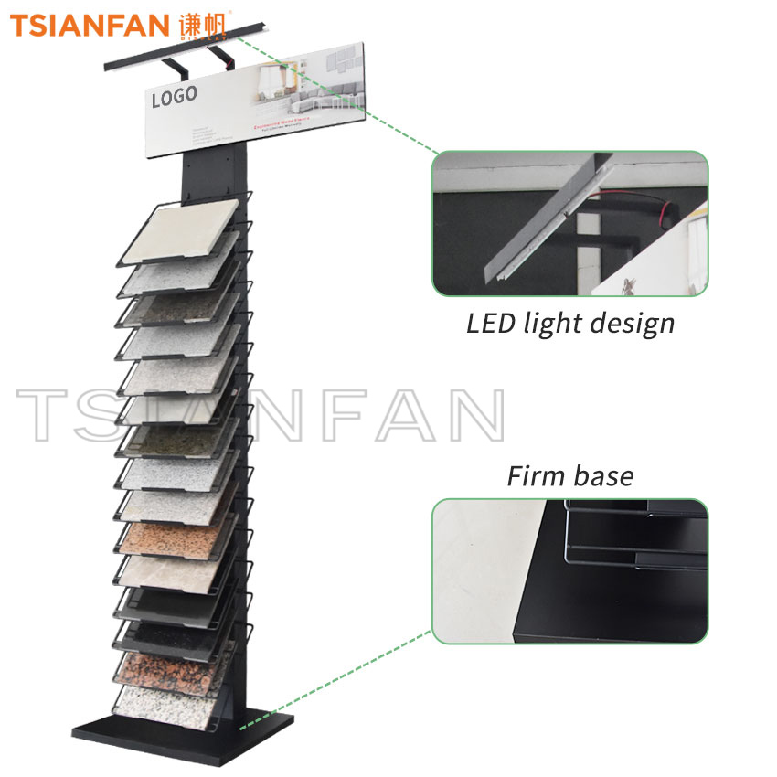 Metal flooring showroom tower tile stone display rack LD017-3 - Image 5