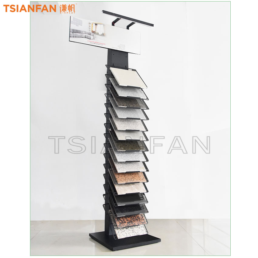 Metal flooring showroom tower tile stone display rack LD017-3 - Image 2