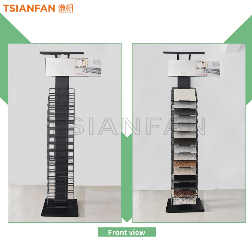 Metal flooring showroom tower tile stone display rack LD017-3 - Image 3