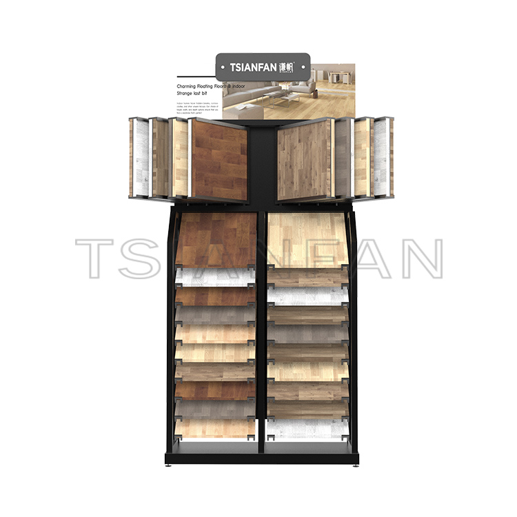 Modern Design Customize wood flooring sample page turning combination display -WZ7003
