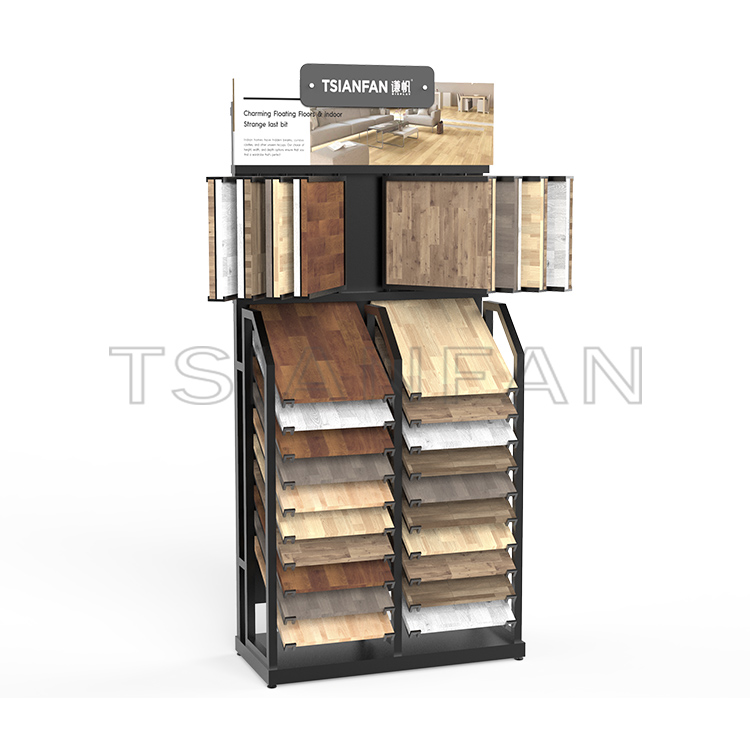 Modern Design Customize wood flooring sample page turning combination display -WZ7003 - Image 2