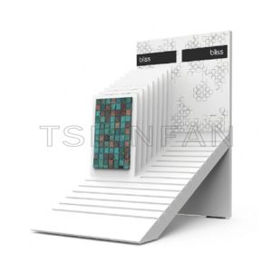 Recline mosaic sample countertop waterfall display rack made in china Loose Tiles displays-mt924