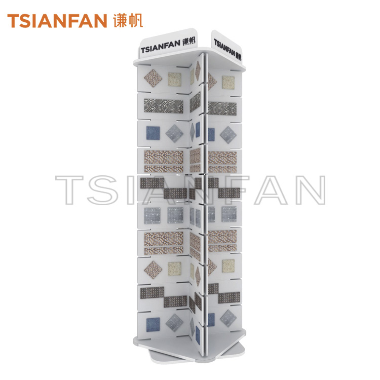 mosaic showroom sample display stand,you can rotate tower Loose Tiles displays-MZ2002