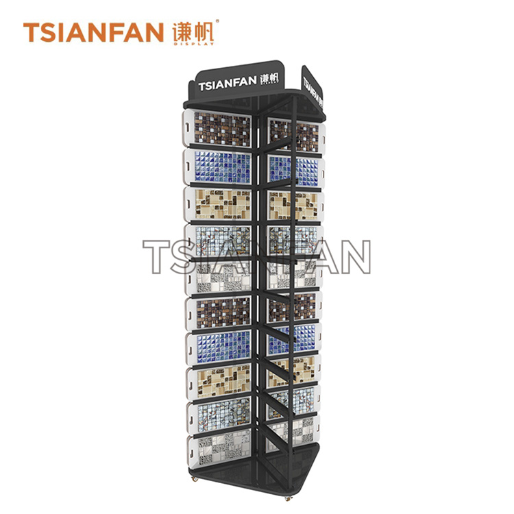 mosaic showroom sample display stand,you can rotate tower Loose Tiles displays-MZ2002 - Image 2