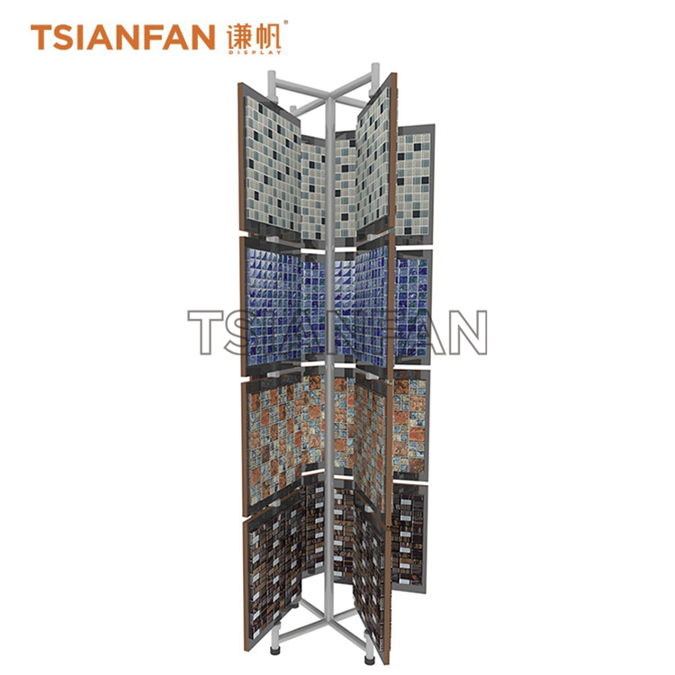 Mosaic tile page floor display rack Swatch Card swivel-ML013