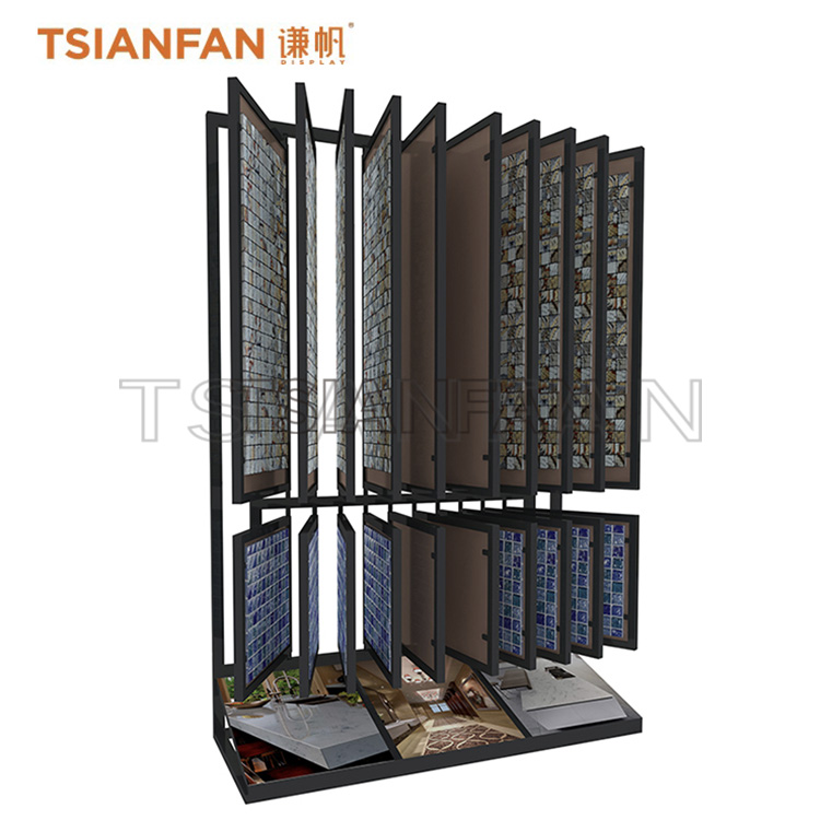 Mosaic tile Metal Frame Wing Rack Page Turning Book Display Stands For Showrooms page turning display frame floor frame MF001 - Image 3