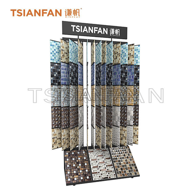 Mosaic tile Metal Frame Wing Rack Page Turning Book Display Stands For Showrooms page turning display frame floor frame MF001 - Image 2