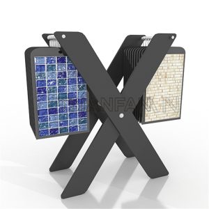 Adjustatble Mosaic tiles Glass tile hanging display metal folding shelves-ML066