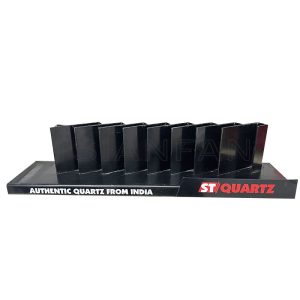 Natural granite marble chip sample display slot rack black srt712