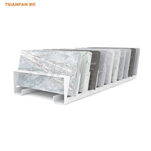 natural stone metal display rack sample stone countertop display rack
