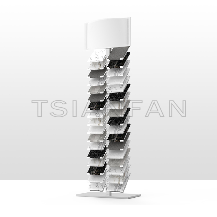 New custom waterfall type artificial stone quartz stone tile floor between walls stand display stand -SRL015 - Image 2