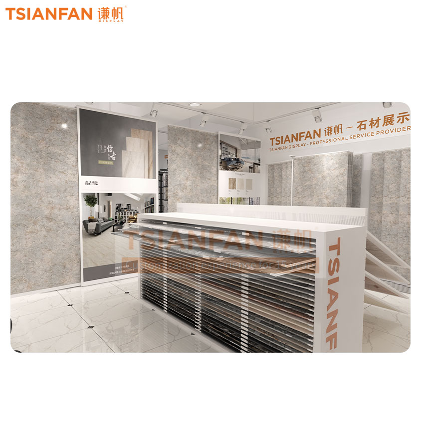 New design ceramic tile floor Quartz Samples Stone display Cabinet - Image 3