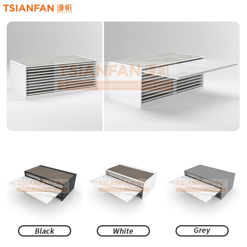 New design ceramic tile floor Quartz Samples Stone display Cabinet - Image 4