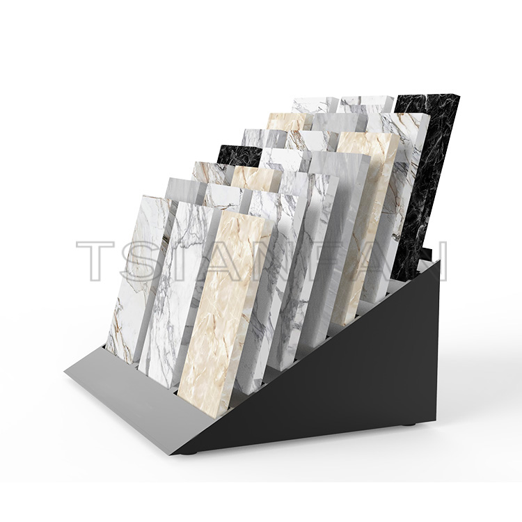 New Design Waterfall Marble Tile Table top display shelf-SRT845