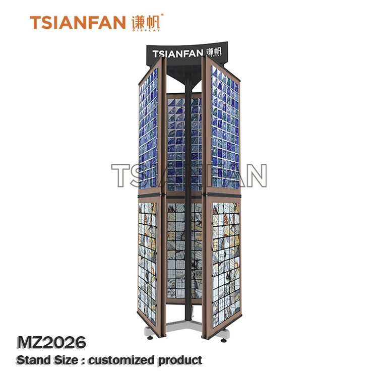 Exhibition hall rotating mosaic floor display stand -MZ2023