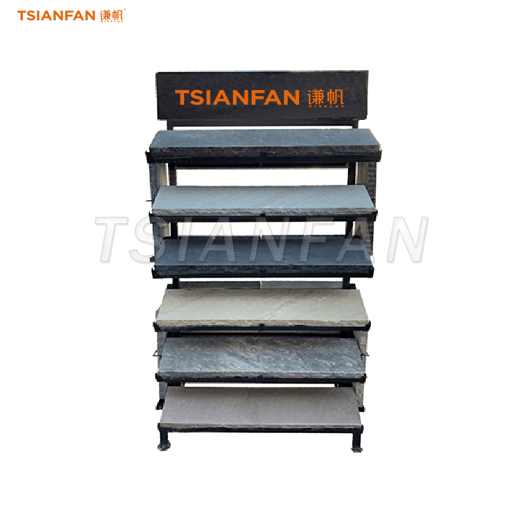 outdoor natural stone paver display stand