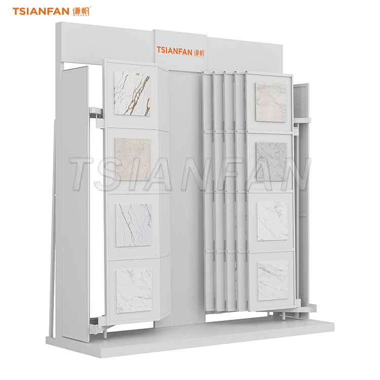 porcelain tiles page turning display stand stone shop displays-CF7501