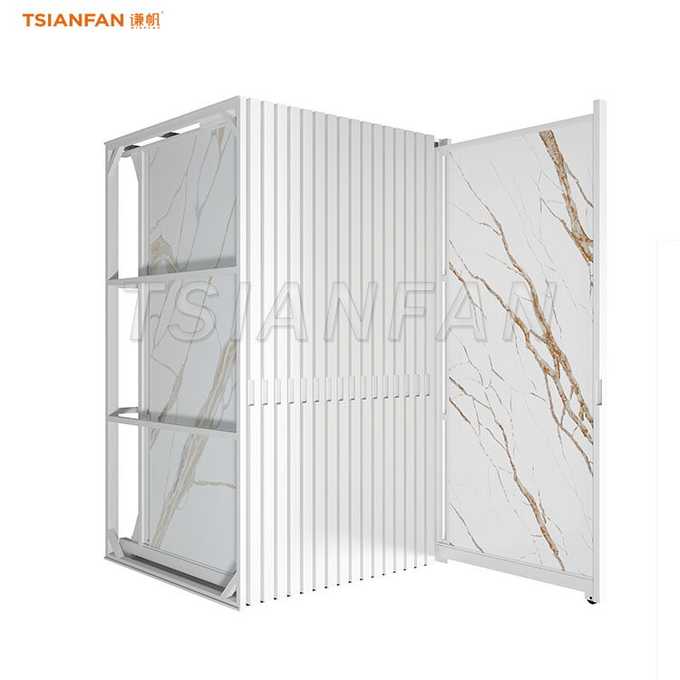porcelain tiles push-pull display stand for showroom-CT011