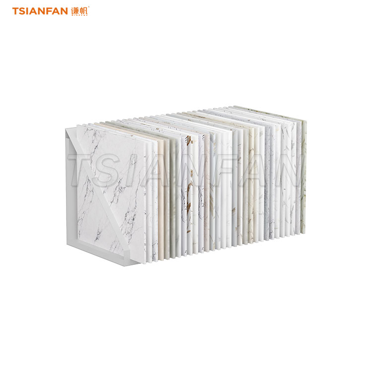 porcelain tiles tabletop display rack marble display stand-CE008
