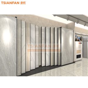 New showroom custom push pull display rack large tile sliding marble slab flooring display rack