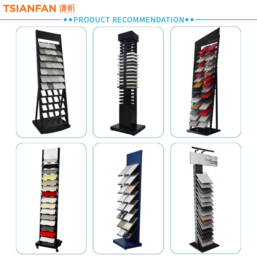 Quartz Display Floor Stand Custom Logo Showroom Metal Sample Tower Shelf Standing Stone Display Rack LD037-3 - Image 5