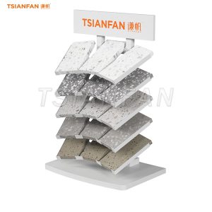 quartz stone tabletop display stand stone sample display rack-SRT116