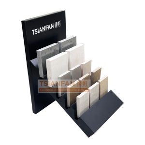 Quartz stone tile trapezoidal countertop display rack
