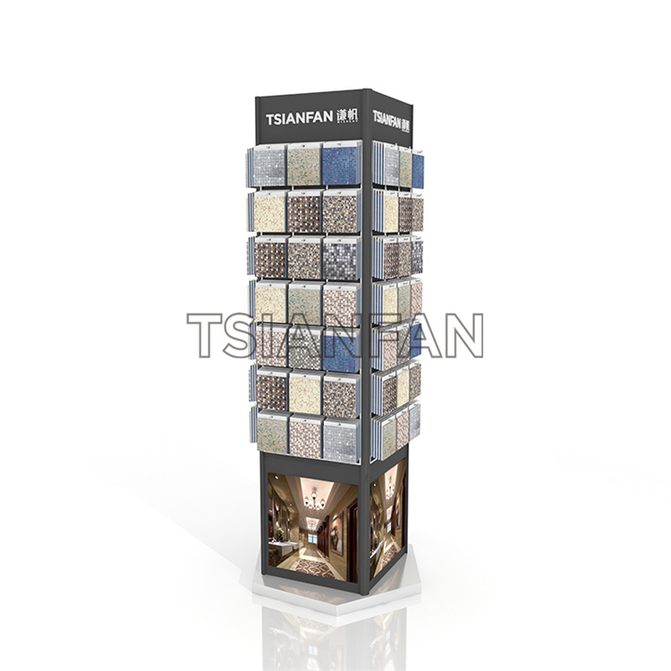rotating mosaic display racks for retail stores tower Outdoor Garden Stone Display mz2047 - Image 2