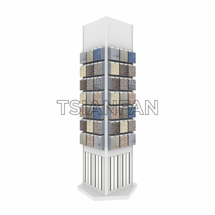 rotating mosaic display racks for retail stores tower Outdoor Garden Stone Display mz2047 - Image 3