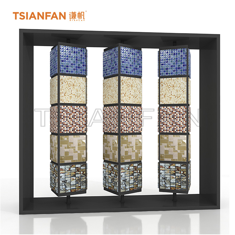 rotating mosaic tile showroom display stand rotatable Outdoor Garden Stone Display MZ2056 - Image 4