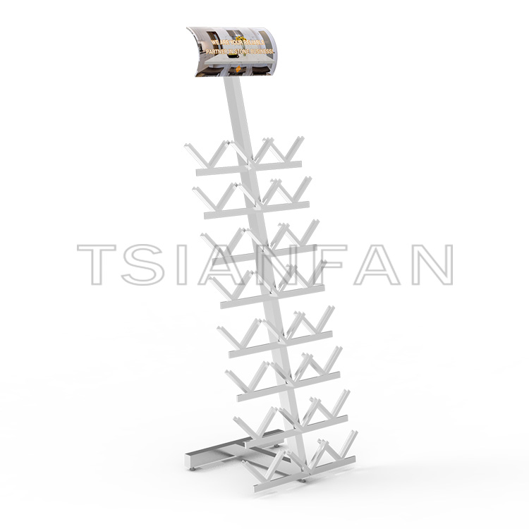 Samples Waterfall Quartz Stone Floor Display Rack Wholesale display equipment for building materials-SG1014 - Image 4