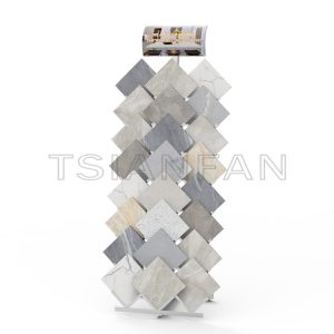 Samples Waterfall Quartz Stone Floor Display Rack Wholesale display equipment for building materials-SG1014