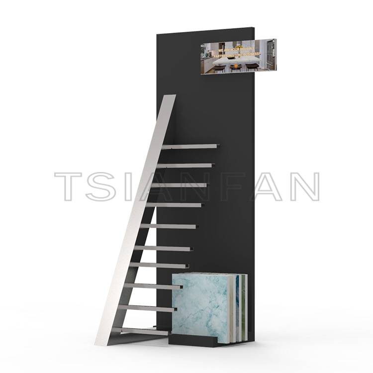 Showroom Artificial Stone Waterfall Floor Metal Shelf Exporter A-frame-SG1017 - Image 2