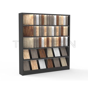Showroom customized solid wood floor display upright cabinet Page display floor stand -WZ7009