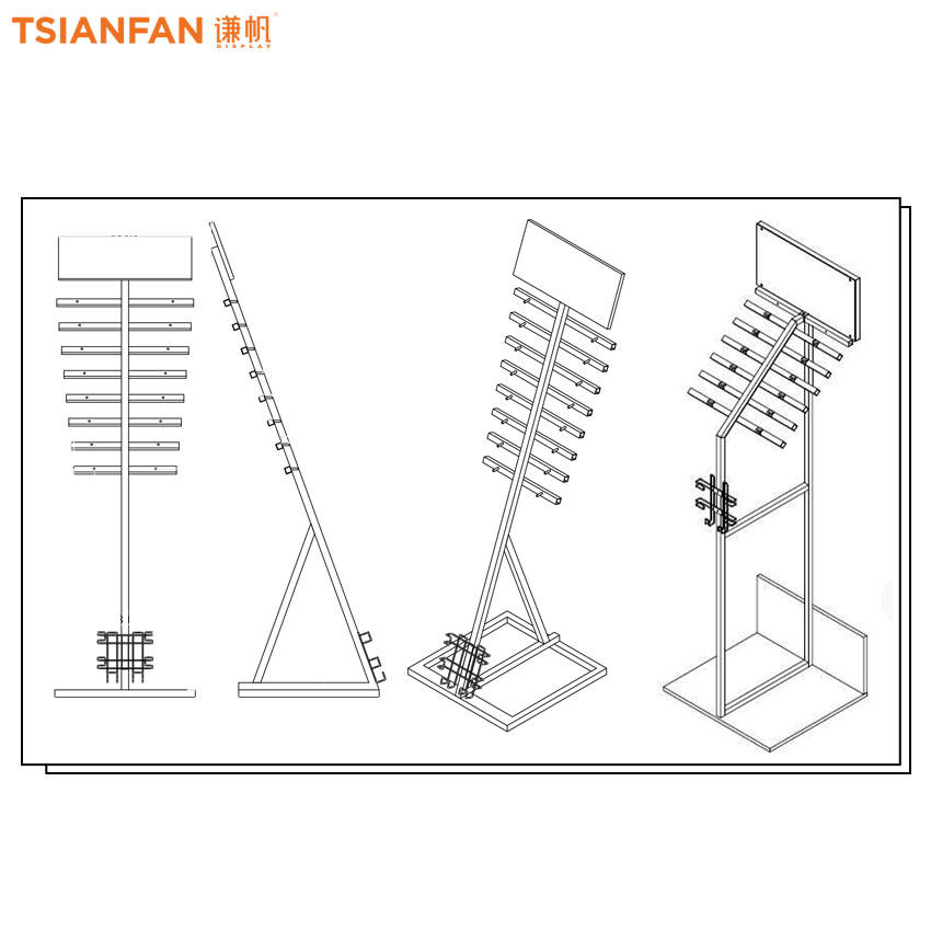 Showroom design Hardwood floor Solid wood floor Metal display Shelf - Image 3