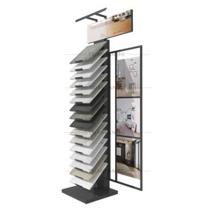 Showroom design Quartz Marble Wooden Tile stone Floor Display Stand