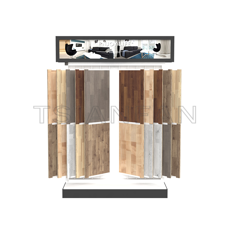 Modern Style Showroom Wooden Flooring Sample page turning display Stand-WF3002 - Image 3