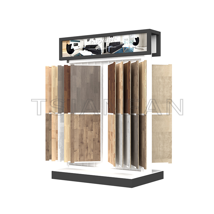 Modern Style Showroom Wooden Flooring Sample page turning display Stand-WF3002 - Image 2