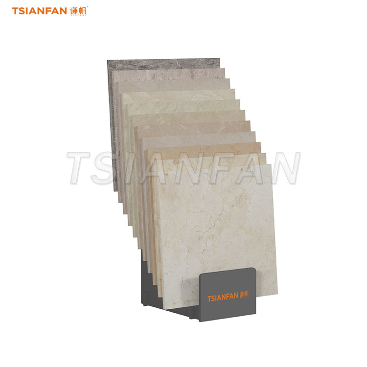 simple ceramic tile display rack black display stand-CE014