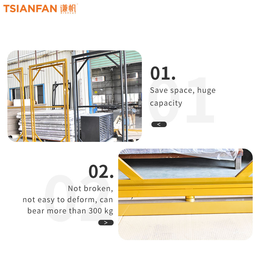 Single side large tile board rotating display plate marble stone plate flooring display upright frame - Image 5
