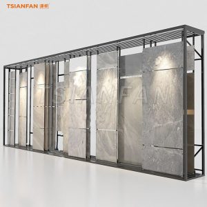 Sliding Display ceramic Tile Rock overhead spotlights design