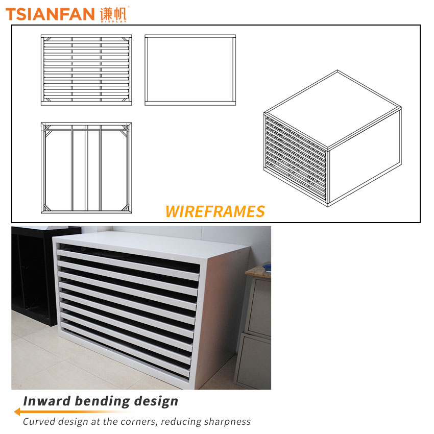 Sliding Display Drawer Tile Quartz Granite Marble Sample Cabinet Stand - Image 4