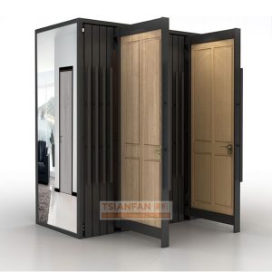 Solid wood door panel display push and pull display cabinet