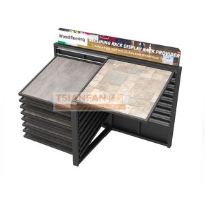 Solid wood floor reclining display shelf