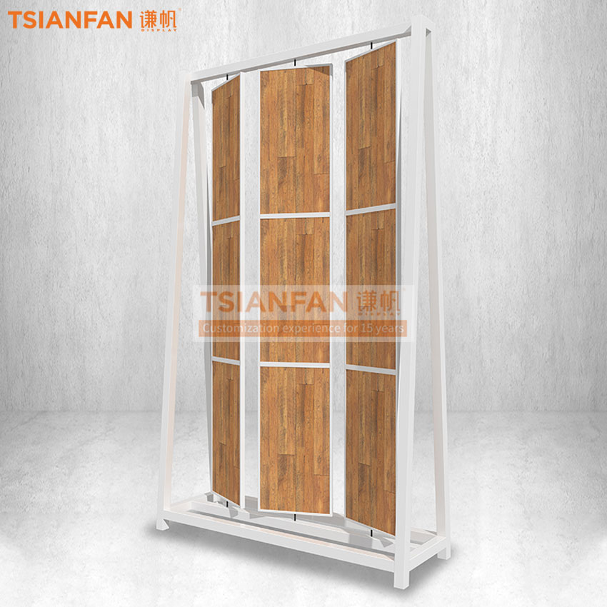 Solid wood floor rotating display rack