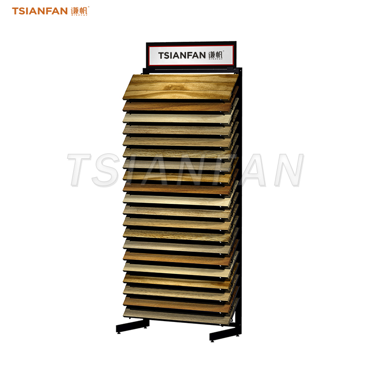 Solid wood floor upright display stand