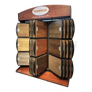 Solid Wood page turning display rack Showroom Metal Wood floor Shelf